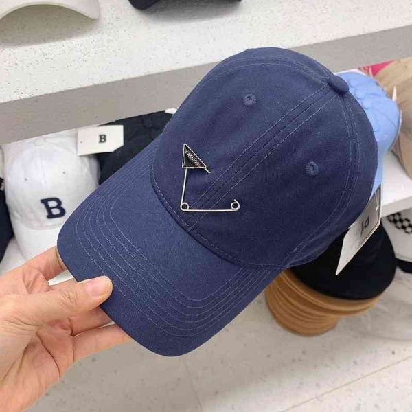 

22ss 23style p family triangle baseball caps designer letters embroidery print cotton snapback hats dome adjustable peaked cap 05, Blue;gray