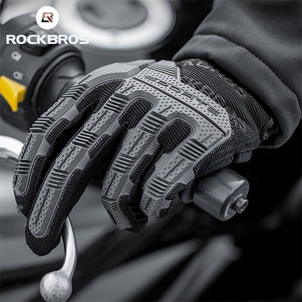 ROCKBROS Fahrradhandschuhe SBR 6 mm verdicktes Polster stoßfest atmungsaktiv GEL Fahrrad Herren Damen Vollfinger-Sporthandschuhe 220622