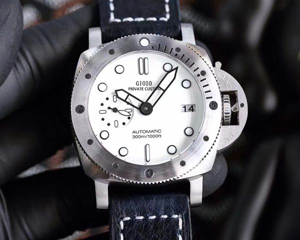 

mens mechanical automatic watch black green rubber white luminous, Slivery;brown