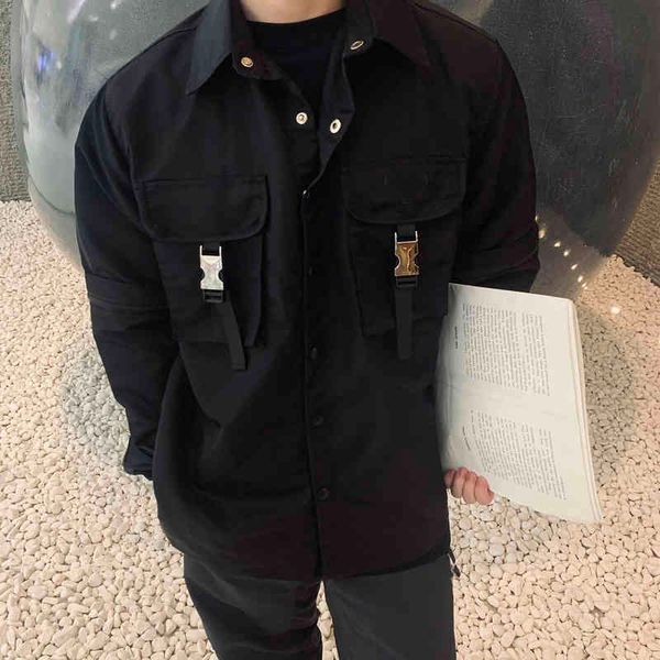 

american fashion brand pra new men's spring/summer 2022 detachable sleeve functional jacket nylon fabric breast pocket design high vers, Black;white