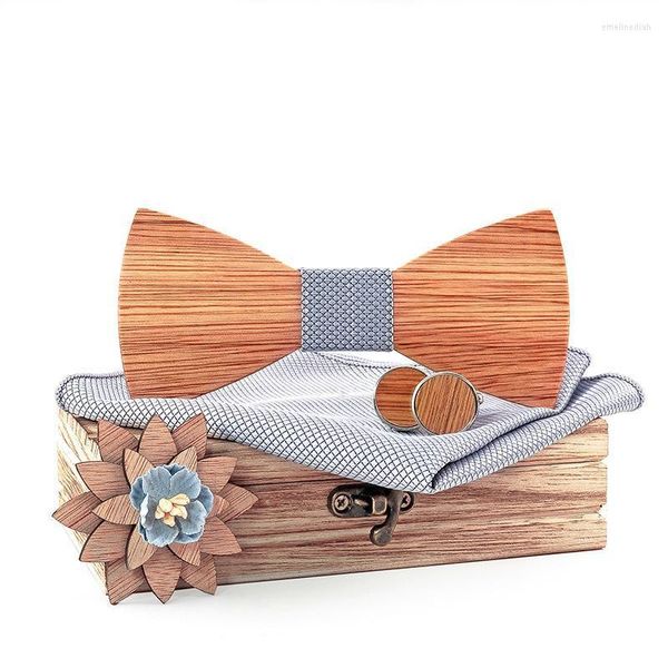 Бабочки Sitonjwly 3D Mens деревянный галстук.