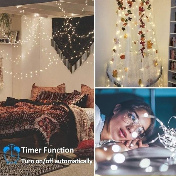 USB светодиодная струна Light Bluetooth управление приложениями String Lamp Waterpronation Outdoor Fairy Lights для рождественских украшений Рождественские огни 201203