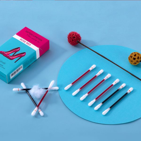

new creative lip gloss portable tattoo lipstick cotton swab lip-gloss shareable hygienic lip-tint lip makeup zl1283