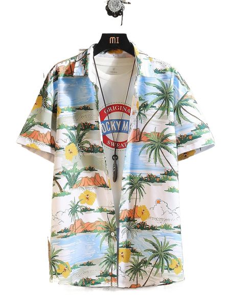 

men floral & tropical print shirt without tee j8pf#, White;black