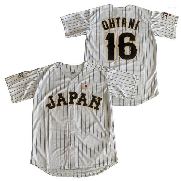 Tute da uomo BG Baseball Japan 16 OHTANI Outdoor Sportswear Ricamo Cucito Strisce bianche Nero Hip-hop Street Culture 2022