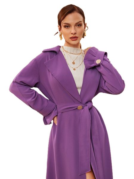 

lapel collar belted trench coat r4ly#, Tan;black