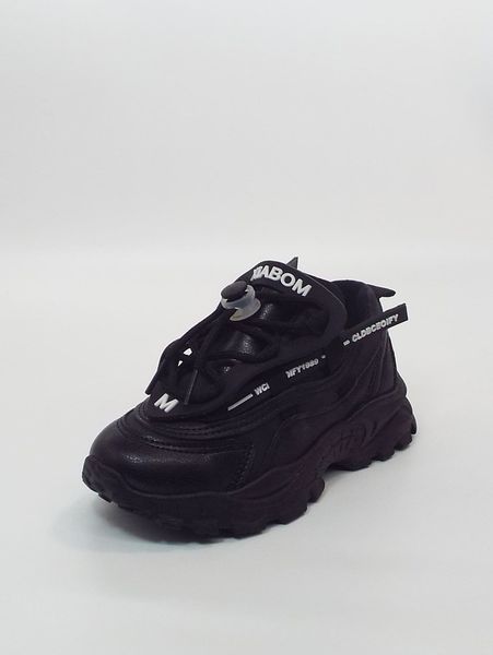 

boys letter graphic lace-up front chunky sneakers she02, Black