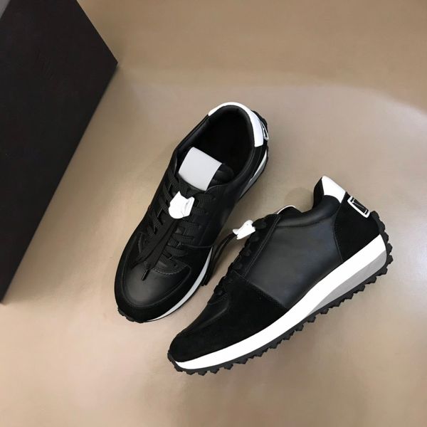 

men's shoes luxury designer brand calfskin sneakers with straps design fashion atmosphere with box size38-46, Black