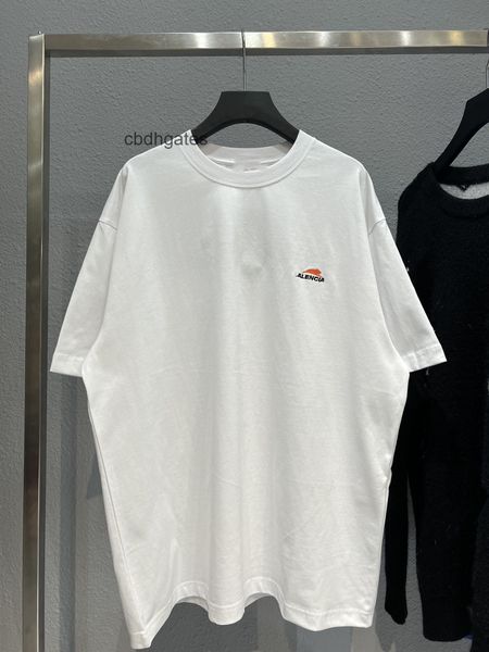 

balencaigass t shirts designer t shirts 2022 mens fashion 2022fw high version b the tiger exclusive front back paris embroidery white short, White;black