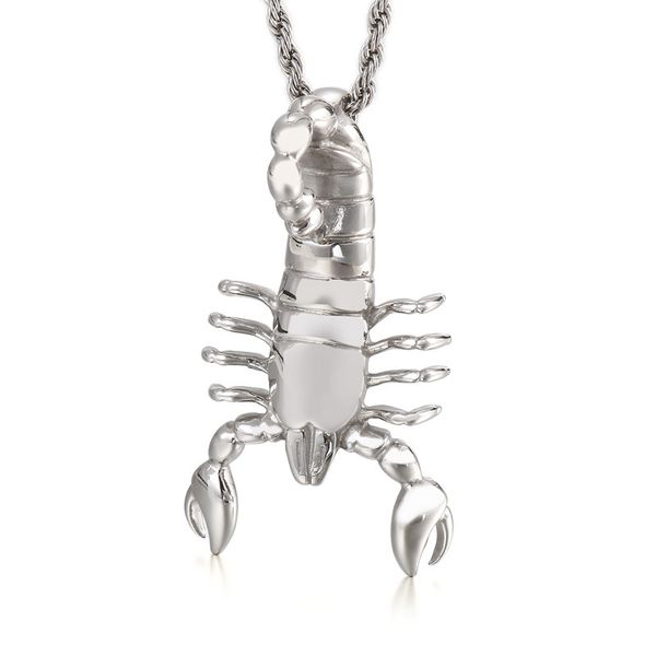 Хип-хоп мужское ожерелье Большой готический байкер-байкер Scorpion кулон серебро /золото лить