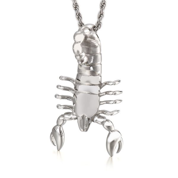 

hip-hop men's necklace large gothic biker scorpion pendant silver /gold casting stainless steel jewelry 22 inch father gifts husband gi