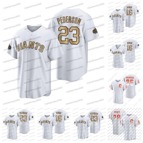 

23 joc pederson 2022 all-star game giant jersey carlos rodon wilmer flores thairo estrada mike yastrzemski brandon crawford darin ruf buster, Blue;black