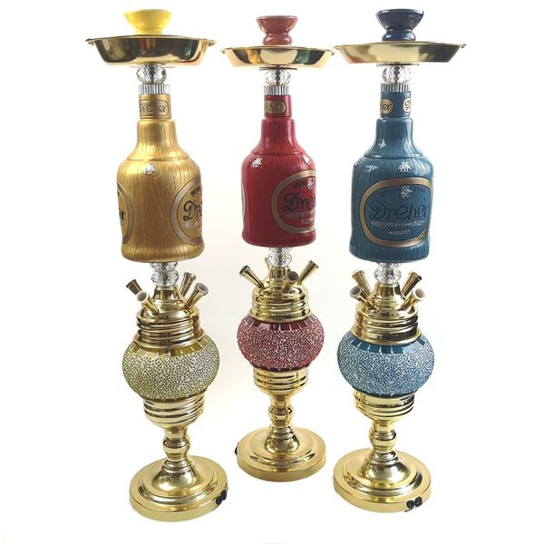 Arabian Hookah Set Bar KTV com LED Light Hookah Acess￳rios Shisha de quatro pessoas