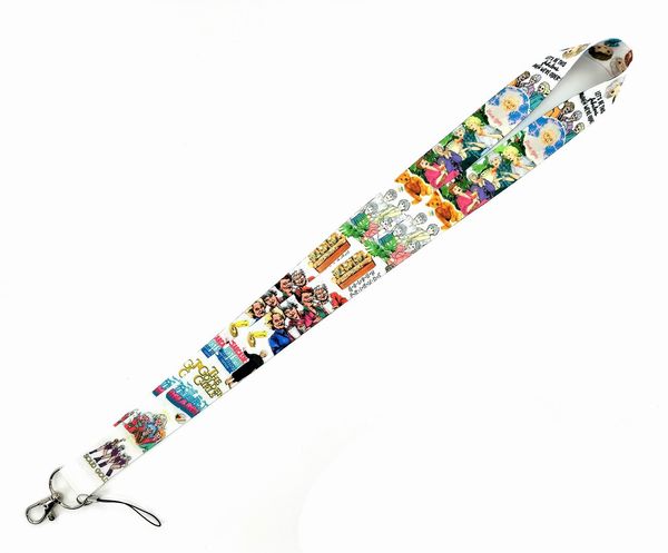 

10 pack golden girl cartoon anime lanyard key chain neck strap key camera id phone string pendant party gift gift accessories small wholesal, Silver