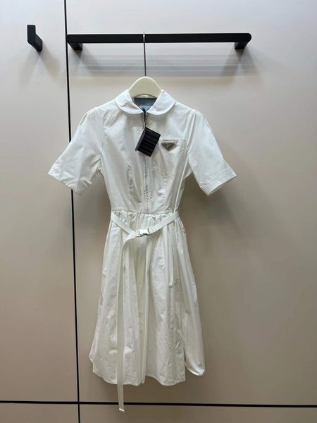 

milan runway dress 2022 summer autumn lapel neck short sleeve print designer dress brand same style dress 0618-23, Black