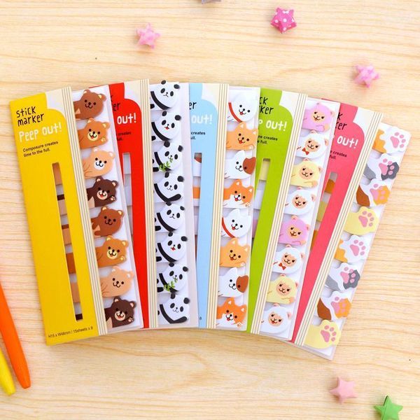 All'ingrosso- Mini Cute Kawaii Cartoon Animal Note appiccicose Blocchi appunti Adesivi di carta Blocchi note Papelaria coreana1