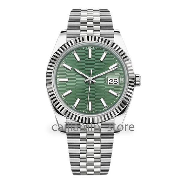 

mens mechanical watch 36/41mm jubilee all sliver stainless steel strap automatic calendar waterproof watches, Slivery;brown