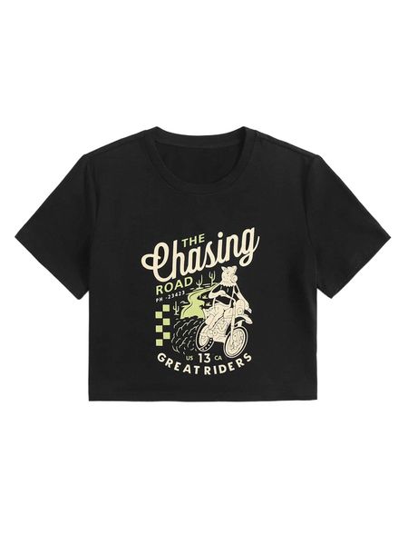 

romwe x angonmangsa cartoon graphic crop tee k9qx#, White