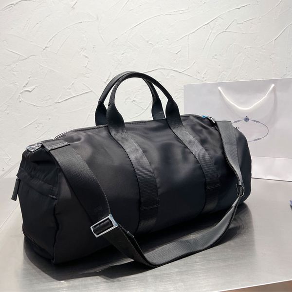 

large travel bag nylon tote handbag crossbody handbags women shoulder bags woven wide shoulder strap zipper pouch interior canvas