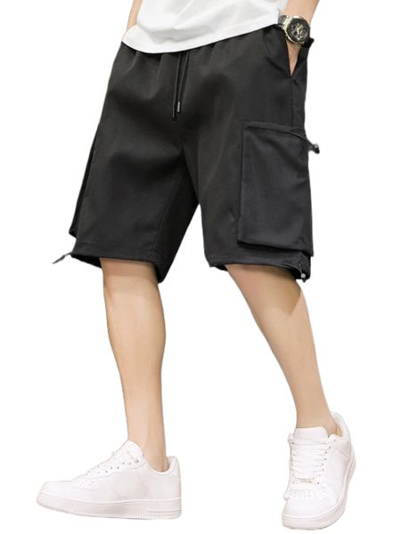 

men slant pocket drawstring waist shorts a2de#, White;black