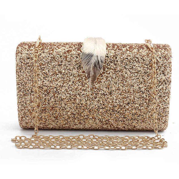 

nxy evening bag ladies clutch luxury designer glitter hardware leaf lock personalized fashion dress bridal handbag purse 0425