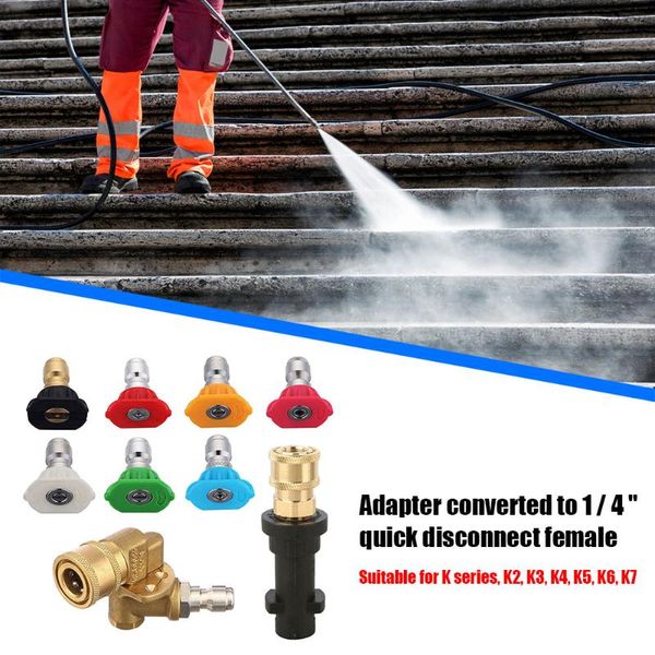 Pistola ad acqua Lancia per schiuma da neve Adattatore per idropulitrice per auto Accoppiatore girevole a 5 angoli 7 Punte per ugelli per Karcher K2 K3 K4 K5 K6 K7 Accessori Pa