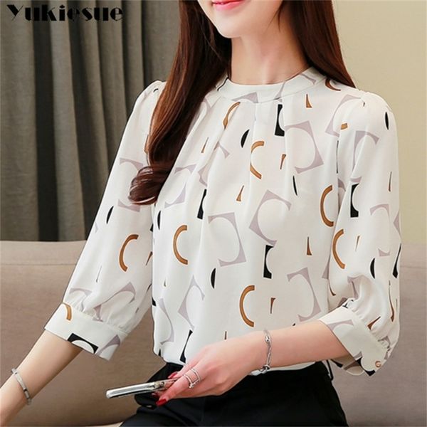 

blusas mujer de moda fashion clothing womens blouses shirts ladies women blusas chiffon blouse white shirt 210412