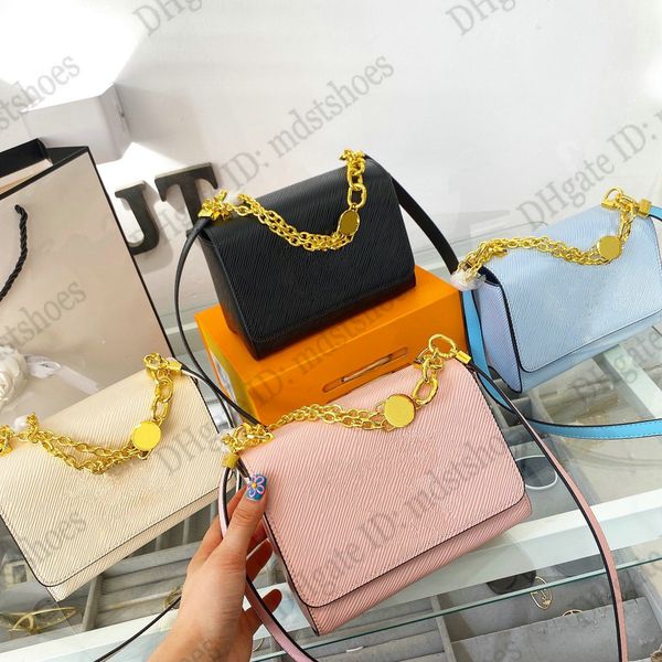 

twist mm handbag m59402 epi flap bag designers enamel monograms flower new gold double chain alphabet twist lock luxurys women cross body