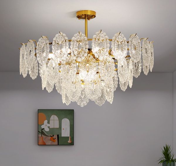 Lustre de cristal moderno lustre luminária lâmpada de vidro redonda redonda para jantar criativo sala de estar quarto salão hall luminárias de casa interna