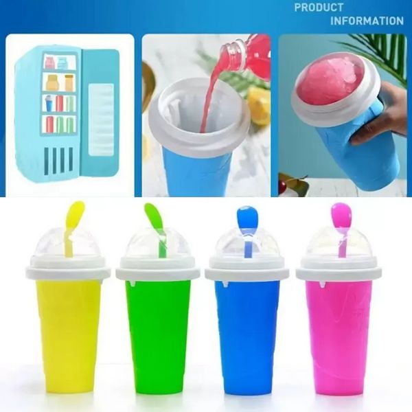 Secchielli per il ghiaccio a sublimazione Tazze per frullati surgelati da 350 ml Macchina per gelato in silicone ecologico a doppio strato a doppio strato Spremere la tazza di raffreddamento per granita per la casa FY5309 0609