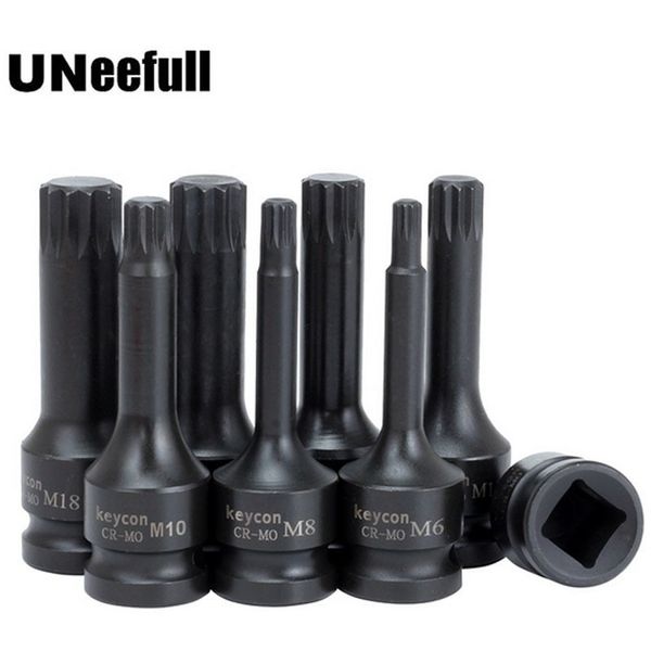 

78mm length 12" square drive torx screwdriver bits set 12 point spline pneumatic driver socket bit m5 m6 m8 m10 m12 m14 m18 y200323