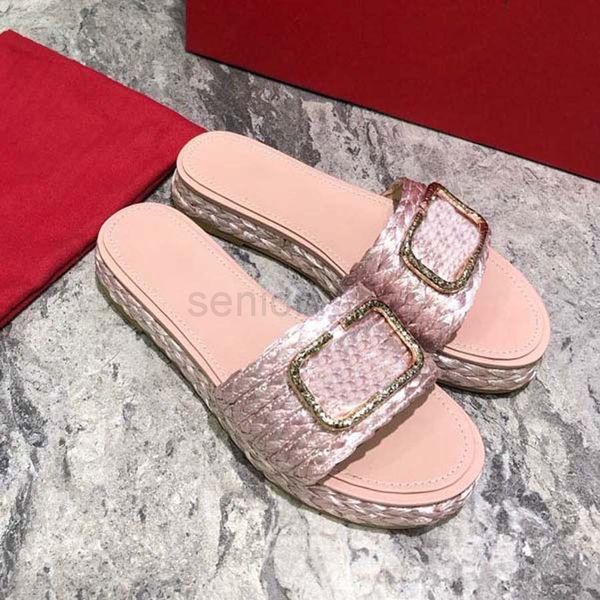 

fashion slides sandals women shoes slide summer wide flat slipper thick flip flops home011 01, Black
