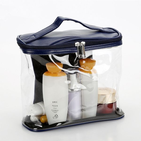 

waterproof pvc clear cosmetic bag transparent zippered makeup case pack vacation bathroom and organizing bag travel set pouch