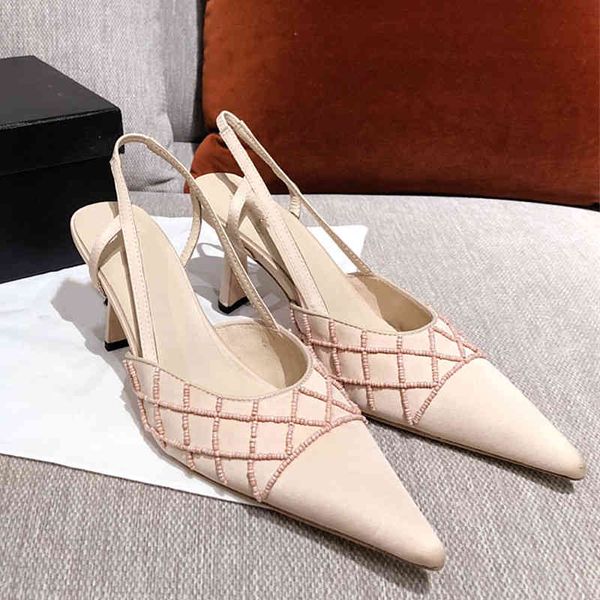 

boots women's high-heeled sandals with pearls and diamonds cm fashionable pointed series 6.5 tfbp, Black