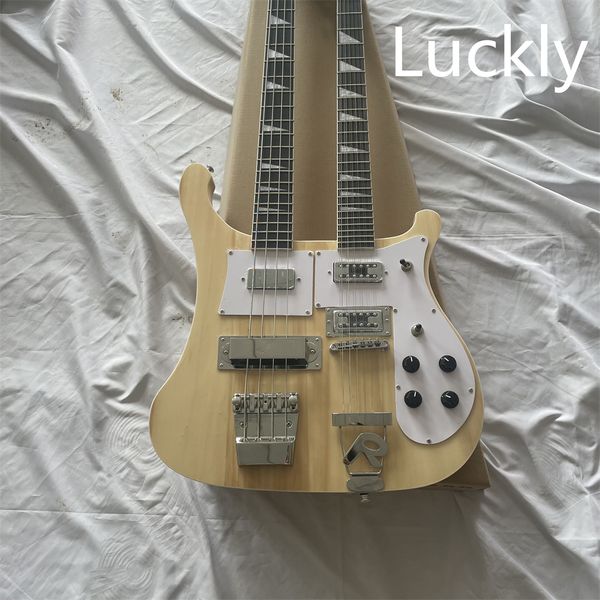 

in stock four string electric bass and 12 string electric guitar original wood color original wood grain rose fingerboard special bridge gui