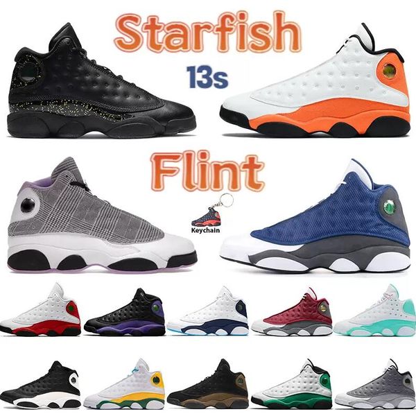 

with box men shoes 13 13s basketball sneakers black cat grey toe red flint lucky green og chicago olive bred hyper royal sports trainers