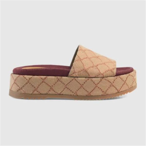 

women platform sandals slippers slide fashion designer luxury flat high heels flip flops shoes embroidered platform rubber sandal casual sho, Black