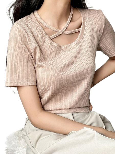 

dazy cross cross textured tee i9rc#, White
