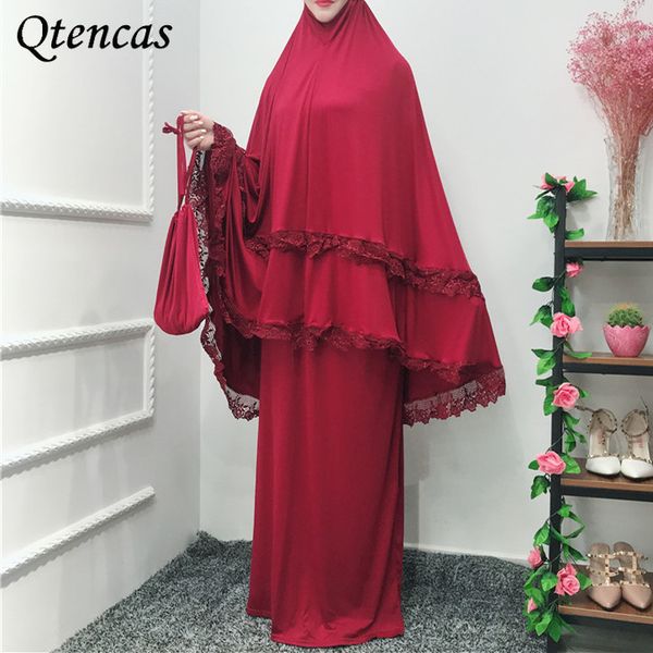 

muslim fashion prayer dress abaya dubai turkey hijab dress abayas for women islamic clothing djellaba femme robe en hidjab, Red