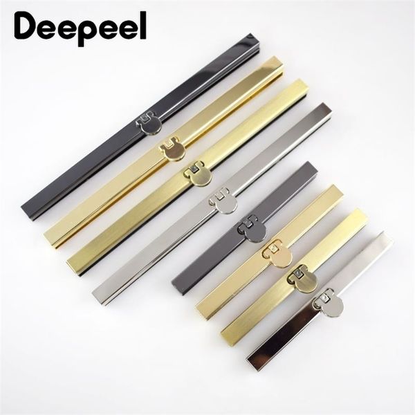 

deepeel 5pcs 11.5/19cm metal wallet kisss clasp handbag lock clutch handles diy sewing hardware accessories parts -74 220426, Black