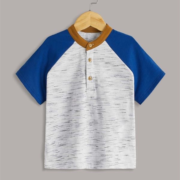 

toddler boys colorblock marled knit polo shirt she01, White;black