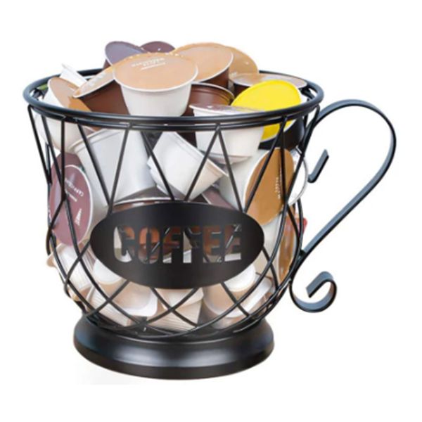 Universal Coffee Capsule Storage Basket Cup Cupe Vintage POD Organizer Black for Home Cafe El 220509