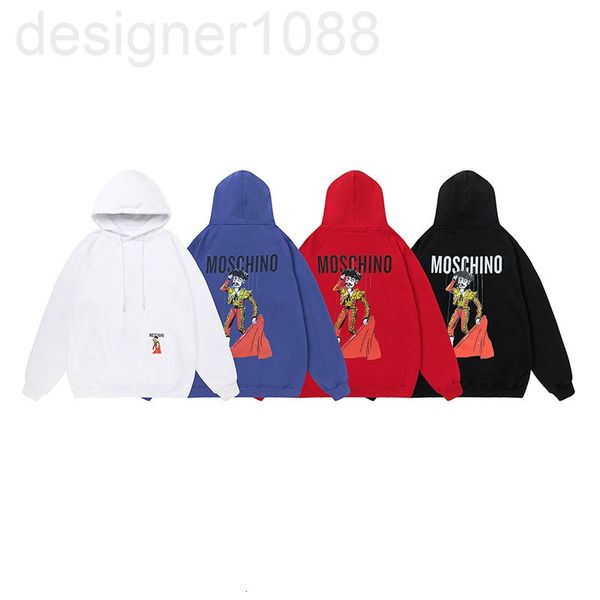 

men's hoodies & sweatshirts designer 2021 autumn winter back matador puppet print hoodie loose oversize men's and women's txa, Black