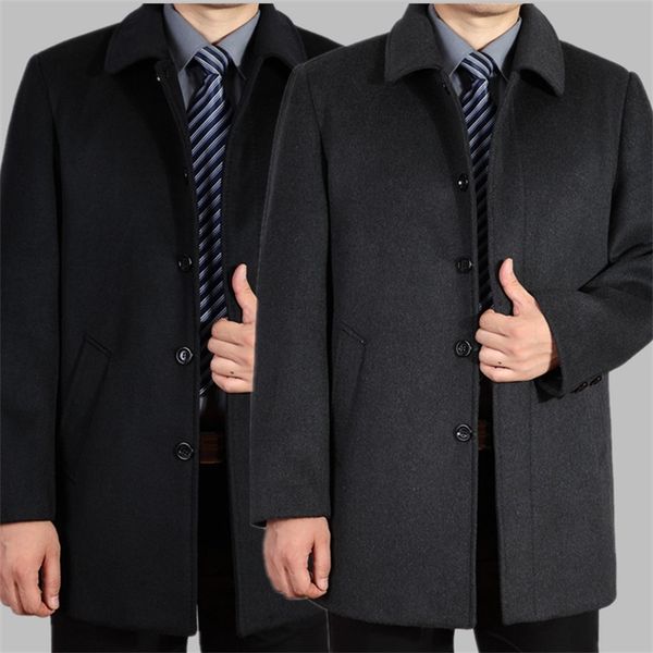 

men's wool & blends arrival men's wool coat mediumlong male thickening larg 220823, Black