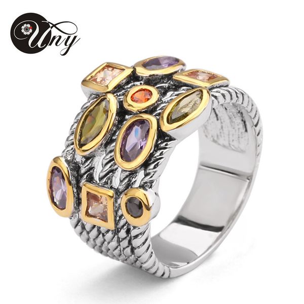 

uny ring beautiful multi cz twisted cable wire s designer fashion brand david vintage love antique s womens jewelry 220716, Slivery;golden