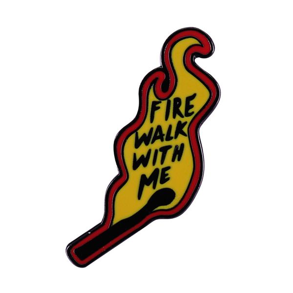 

fire walk with me twin peaks brooch pins enamel metal badges lapel pin brooches jackets jeans fashion jewelry accessories, Blue