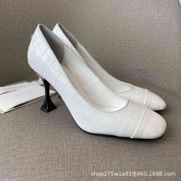 

dress shoes summer xiaoxiang women's single shoes woven thin heels shallow mouth solid color overshoot fashion high, Black