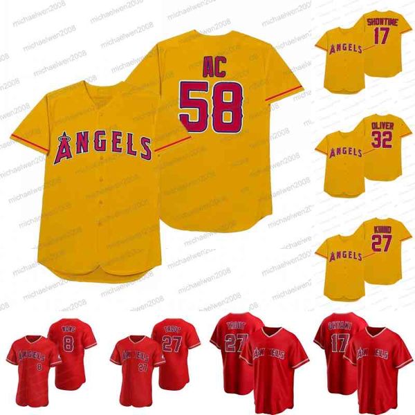 

58 claudio ac gold 2021 players' weekend nickname jersey 32 iglesias oliver shohei ohtani 27 mike trout custom jerseys 8 kean wong 57 h, Black