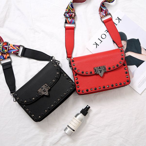 

designer bags small female 2022 new women's korean style trendy versatile single shoulder buckle wide belt liu ding diagonal square