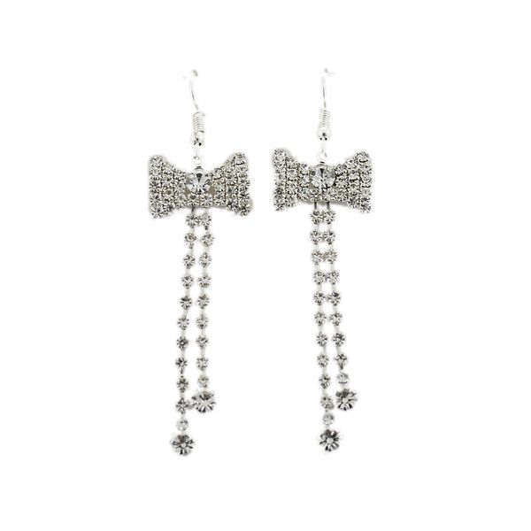 

stud the new tassel diamond earrings female bow, Golden;silver